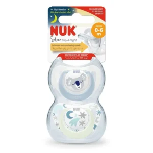 Nuk Chupetes Dia&Noche 0-6M – Koala Celeste X 2U.