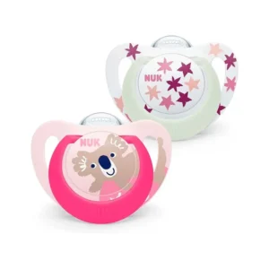 Nuk Chupetes Dia & Noche 6-18M Koala Rosa X 2U