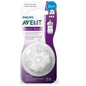 Avent Blister Tetinas Nat Medio X2 3M +3 Orificios