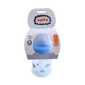 Vaita Mamadera – Celeste – 150ml – Natural Decorada Boca Ancha – T/Silicona